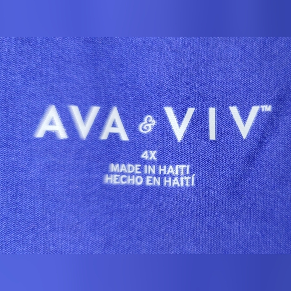 #295 AVA & VIV- Crewneck Short Sleeve T-Shirt- Avail. in Blue or Orange,sze. 4X - Picture 6 of 11